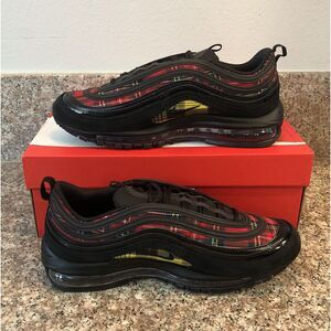 Nike Air Max 97 Tartan 3M Reflective Plaid Black Red Kilt AV8220-001 Women's 6.5